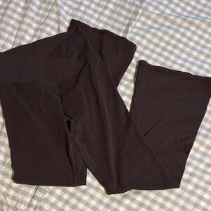 Wide leg flare pants - brown - M